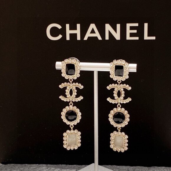 Chanel Crystal & Resin Drop Earrings - Picture 1 of 5